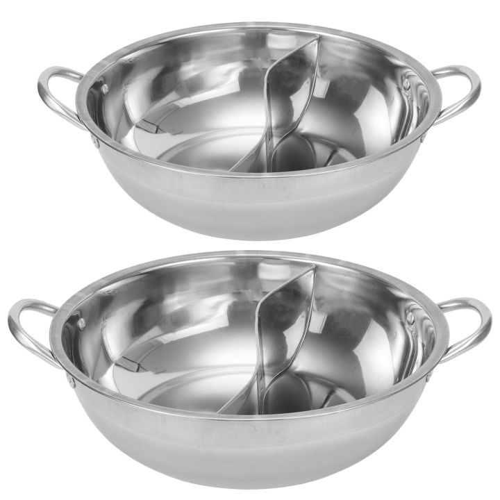 Divided Hot Pot Stainless Steel Hot Pot Ruled Compatible Soup Cooking Pot