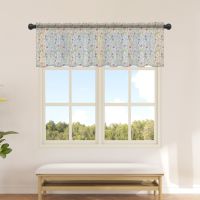 【YD】 Flowers Foliage Texture Short Tulle Curtains for Sheer Voile Half-Curtain Bedroom Doorway