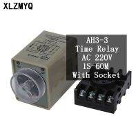 【CW】 AH3 3 220V Delay Timer With Socket 1S/3S/6S/10S/30S/60S/3M/6M/10M/30M/60M Timing Relay