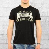 Lonsdale เสื้อยืดลําลองสําหรับผู้ชายแขนสั้นพิมพ์ลายโลโก้สิงโตสีเทาคลาสสิค
  UGPA