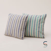 SARABARN Stripe Cushion Cover | ปลอกหมอนอิง ลายแถบ สีเขียว และ สีเทา