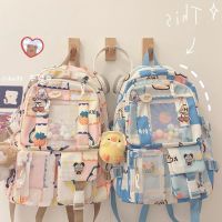 ✤ High school student schoolbag female Korean version ins casual versatile cute cartoon backpack large capacity backpack for junior high school students