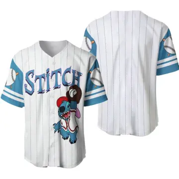 Stitches Dodgers Button-Down Raglan Fashion Jersey