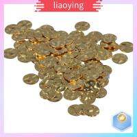 LIAOYING 100 PCS แผ่นชุบทอง เครื่องรางทองเหรียญ กลมแบน เหรียญทองคำอ่อน เสน่ห์ทอง ทำเครื่องประดับ DIY 13มม. ค่ะ ปั๊มเสน่ห์ว่างเปล่า สร้อยคอสำหรับผู้หญิง