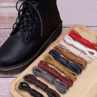 1 Pair Leather Shoelaces Cotton Waxed Shoelaces Round Shoe laces Boot Shoes Laces Waterproof Leather Shoelace For Shoes Strings