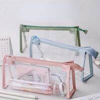 Transparent Pencil Bag Girl Waterproof Pen Case for Students Stationery Holder Zipper Pencil Pouch Children School Supplies Pencil Cases Boxes