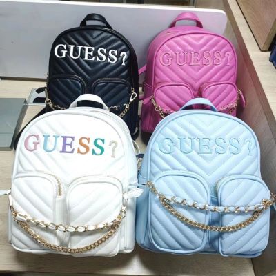 GUESS new chain all-match rhombus backpack chain bag large capacity ladies backpack casual handbag