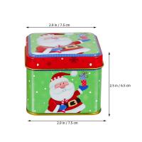 1 Set 2 Pcs Christmas Tinplate Candy Box Christmas Gift Boxes Tinplate Storage Boxes Tinplate Container (Assorted Color) Storage Boxes