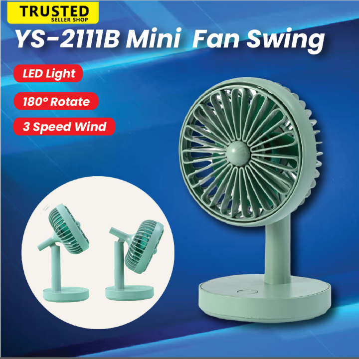 Yase YS2111A Mini Desktop fan Portable 3 modes with led light usb Fan