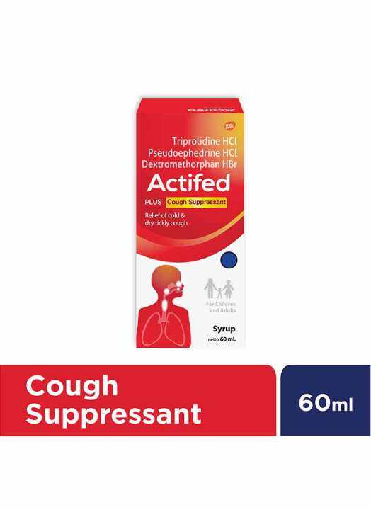 ACTIFED PLUS COUGH SYRUP 60ML / pereda batuk kering / pilek Lazada