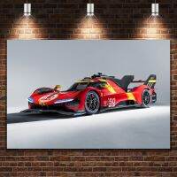 Ferraris 499P Le Mans Supercar 4K Art Wall Posters Thickened Canvas Print Oil Paintings Home Living Room Decoration Pipe Fittings Accessories