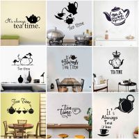 23 Styles always tea time quote Vinyl Wall Decals Home Decor Kitchen Living Room Art Mural Stickers Gift Removable Wall Stickers Decals