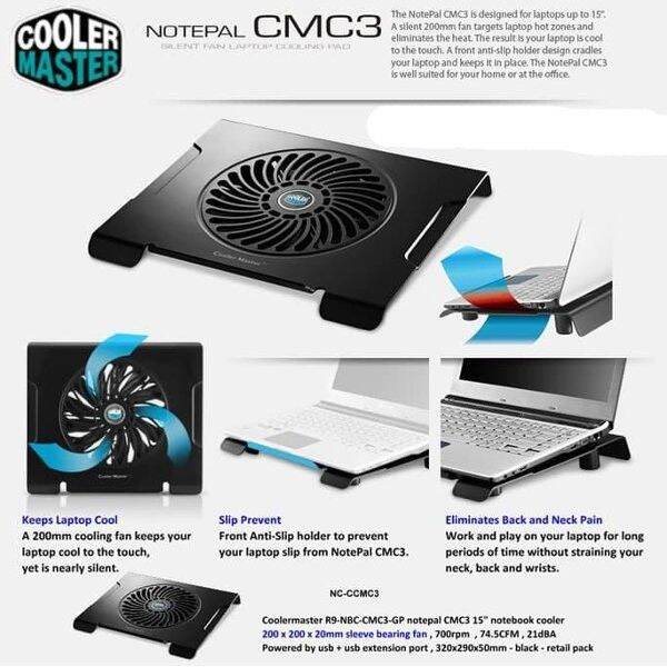 ☚Original Cooler Master Notepal CMC3 Notebook Cooling Pad☂ Lazada