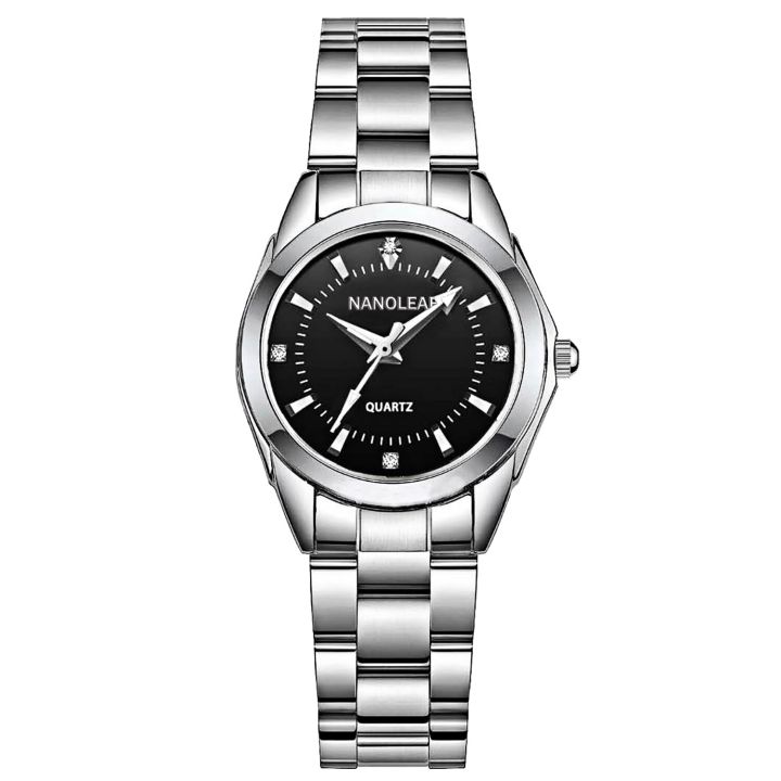 nanoleaf-นาฬิกาควอทซ์สำหรับผู้หญิง-นาฬิกาควอทซ์วัสดุสแตนเลสเคลื่อนไหวนาฬิกาหน้าปัดสีชมพูสไตล์เรียบง่ายของขวัญนาฬิกาควอตซ์สุภาพสตรี