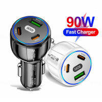 ที่ชาร์จ1Car แบบ3 In 90W QC3.0 PD Type C USB โทรศัพท์มือถือชาร์จได้อย่างรวดเร็วสามารถใส่ได้กับ IPhone Xiaomi อะแดปเตอร์ Quick Charger Mobil Xiaomi Samsung