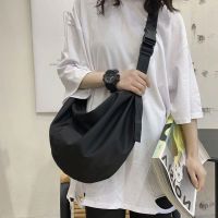 COD DSFGERERERER Ready Stock! INS COOL Bag Black Canvas Shoulder Bag Korean Student Shoulder Bag