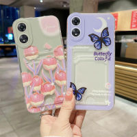 KOSLAM เคสมือจับสำหรับโทรศัพท์มือถือการ์ดใสดอกทิวลิปหวานสำหรับ OPPO A38 A58 A98 5กรัม A78 4กรัม5กรัม A17 17K A57 A77S 4G A76 A94 A95 A74 A16 A55 A54 A16 A16k A96 A15 A33 A16e A53 A15S a5s A52 A92 A5 A9 A31ใหม่ A12เคสไอโฟนใส่ปลอกใหม่ล่าสุดในสต็อก