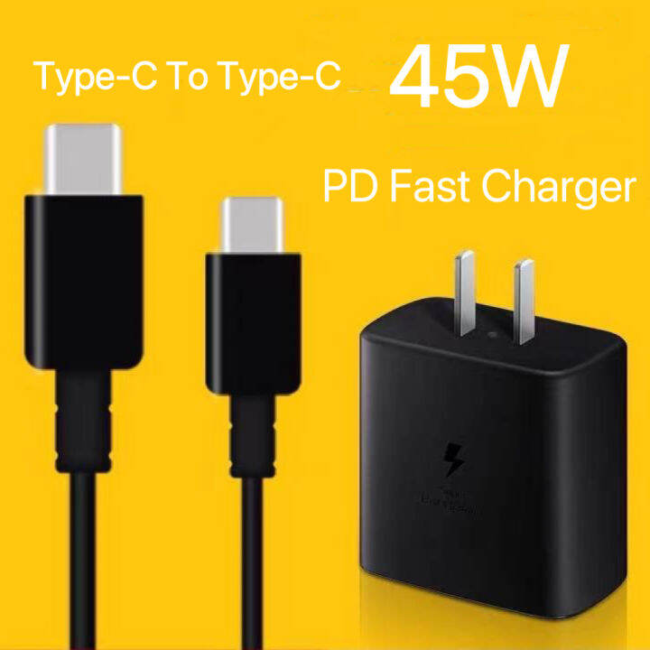 SAM 45W Original Super Fast Charging Travel Charger with USBC To USBC Type C To Type C cable