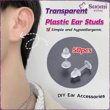 Clear ear studs for on sale school