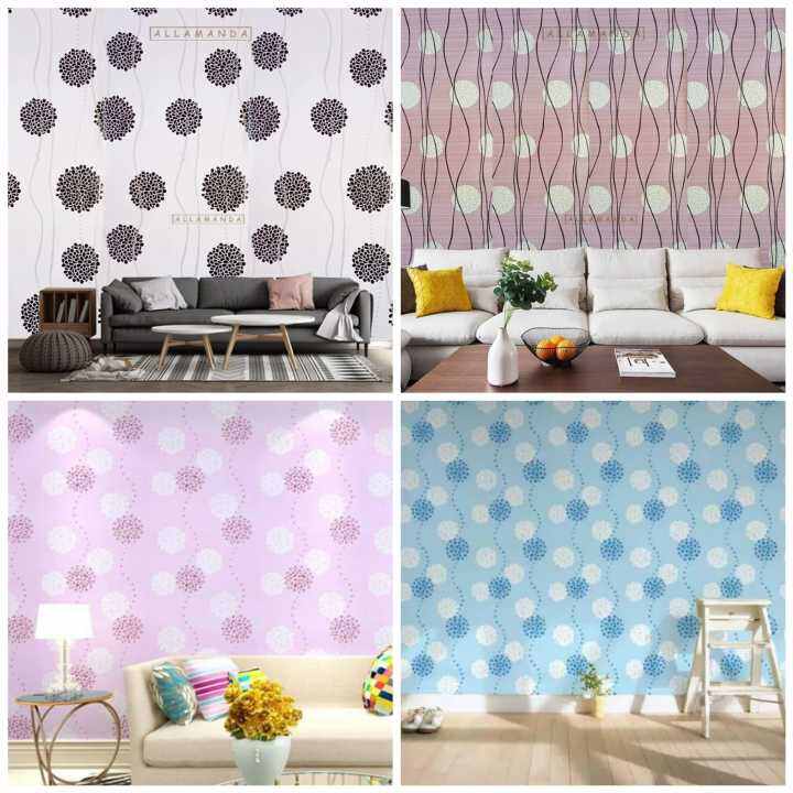 Wallpaper Stiker Dinding Ruang Tamu Kamar Tidur Motif Bunga Dandelion