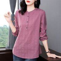 Woman Spring Autumn Style Blouses Shirts Lady Casual Long Sleeve Stand Collar Blusas Tops DF4850