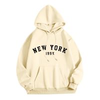 New York Letter Printrd Streetwear Sweatshirt For Women Loose Oversized Clothing Personality Soft Letter Print Hoodies Woman