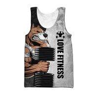 CLOOCL Rottweiler Love Fitness Tank Tops 3D Cartoon Animal Letter Print Tops Sleeveless Vests Harajuku Fashion GYM Men Clothing