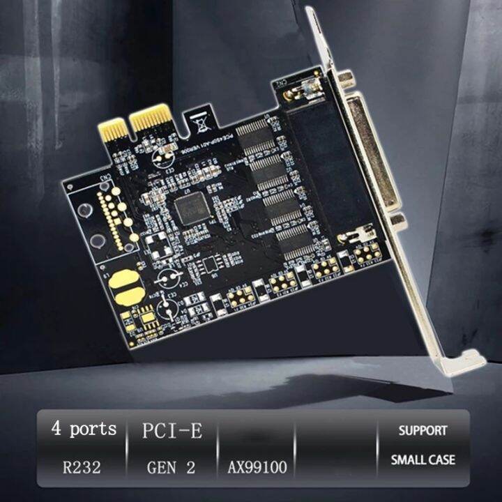 4-port-rs232-pci-สำหรับ-express-serial-card-pcie-to-db9-9pin-rs232ขยายเพิ่มการ์ด-pci-e-riser-asix-ax99100-c