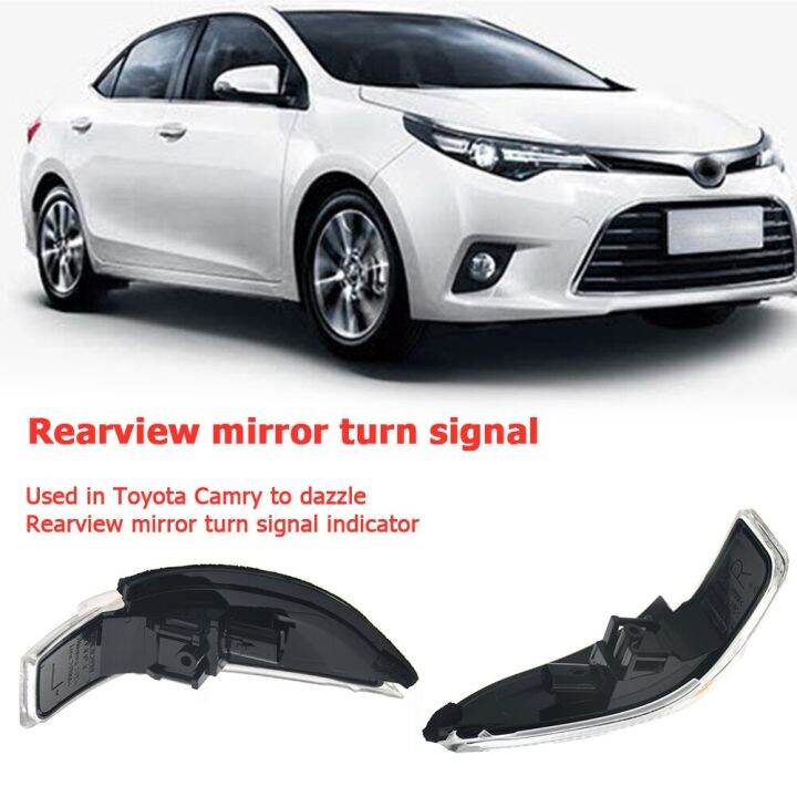 แถบไฟบอกกระจกรถมองหลังสำหรับรถ-toyota-แคมรียาริส-l-แถบแผ่นเรืองแสงลำแสงสำหรับไฟแสดงทิศทางรถยนต์พาหนะ1ชิ้น