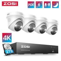 กล้อง Poe กล้องวงจรปิด ZOSI 4K 8CH ขยายเสียง16CH ชุดอุปกรณ์ NVR ระบบเสียง2ทาง/8MP ในร่ม/5MP กล้อง CCTV IP ชุดอุปกรณ์รักษาความปลอดภัย