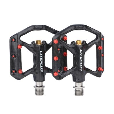 LITEPLUS Bicycle Pedal Anti-Slip Ultralight Carbon Fiber MTB Mountain Bike Pedal Sealed Bearing Pedals Bicycle Replacement Spare Parts