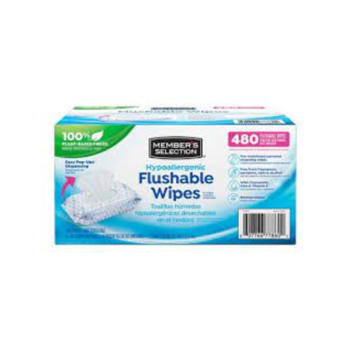 Member's Selection Flushable Wipes 8/60ct Lazada PH