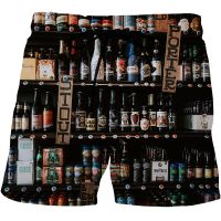 2023 NEW Summer Mans Beach Shorts Swim Sports Pants Beer shorts 3D Print Surfing Shorts Plus Size Male Gym Surf Board Fashion