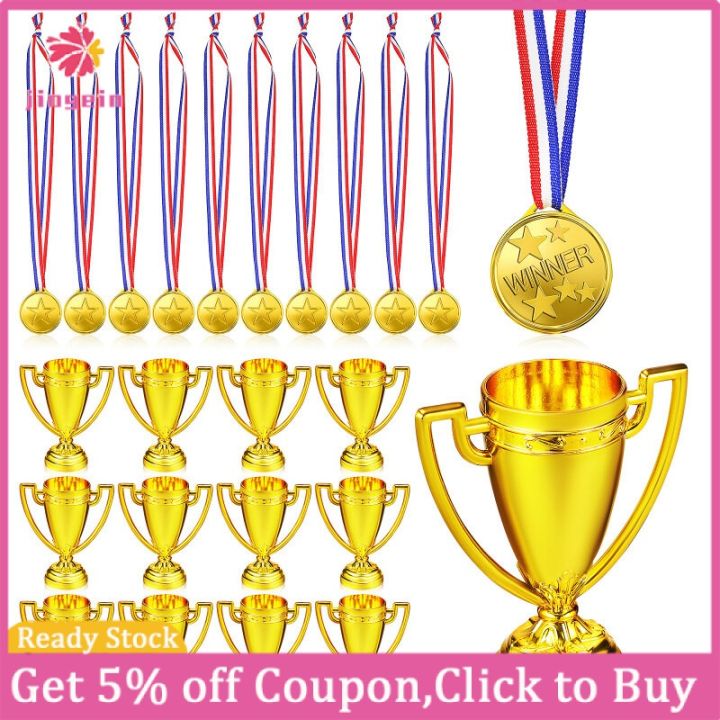 jiogein-18-pcs-award-trophy-and-18-pcs-medals-for-children-first-place-winner-award-toys-for-sports-parties-tournaments-games-competitions