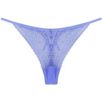 Annebra กางเกงใน ทรงจีสตริง ผ้าลูกไม้ G-String Panty รุ่น AU3-696 ดีไซน์ผ้าลูกไม้ เซ็กซี่ สวมใส่สบาย สีฟ้า สีม่วง