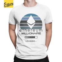 Vintage Ethereum Millionaire Loading Crypto T-Shirts Men Crew Neck 100 Cotton T Shirt Bit