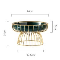 Ceramic Jellyfish Shape Compote Fruit Plate Detachable Metal Snack Serving Bowl Cake Stand Dinnerware Candy Living Room Decor