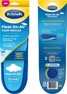 Dr. Scholls Float-On-Air Insoles for Men, Shoe Inserts That Relieve Tired, Achy Feet with All Day Comfort, , Mens 8-14