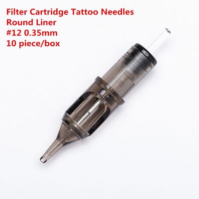 Original Filter Cartridge Tattoo Needles Round Liner 12 0.35mm 10 0.30mm Membrane System for Cartridge Machine Grip 10pcs/lot