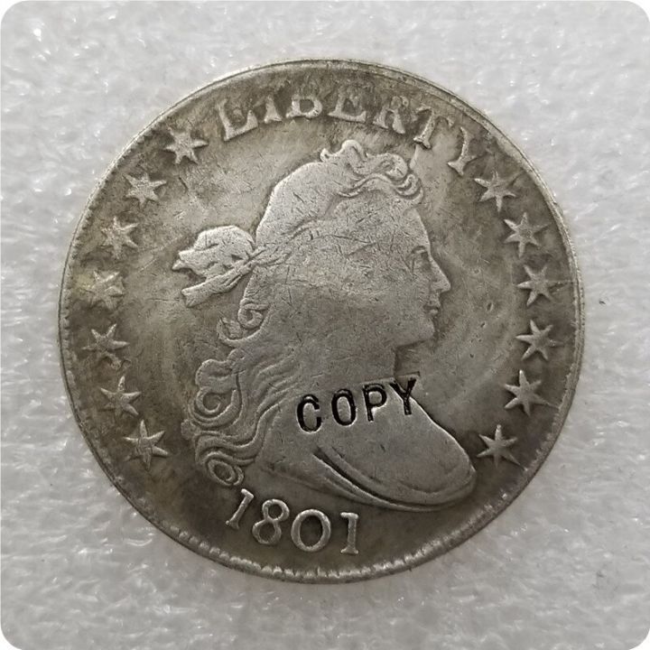 เหรียญสะสมเหรียญเหรียญเหรียญ1-2หน้าอกครึ่งดอลลาร์ดรอลลิดริกอินทรีเหรียญจำลองเหรียญสะสมเหรียญ1801-1807ประเทศสหรัฐอเมริกา