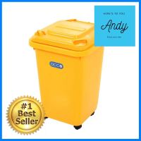 ถังขยะฝาเปิดปิดมีล้อ ACCO CLEAN 32 ลิตร สีเหลืองDUSTBIN WITH WHEELS ACCO CLEAN 32L YELLOW **ลดราคาจัดหนัก **