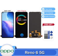 ต้นฉบับ AMOLED สำหรับ OPPO Reno6 Reno 6 5G PEQM00 CPH2251สัมผัสหน้าจอ LCD หน้าจอดิจิตอลแทนการประกอบสำหรับ Reno 6 LCD