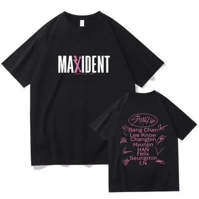 NEW Fashion Stray Kids Maxident T Shirts Men Women Short Sleeve Cotton T-Shirt Hip Hop Summer Tops