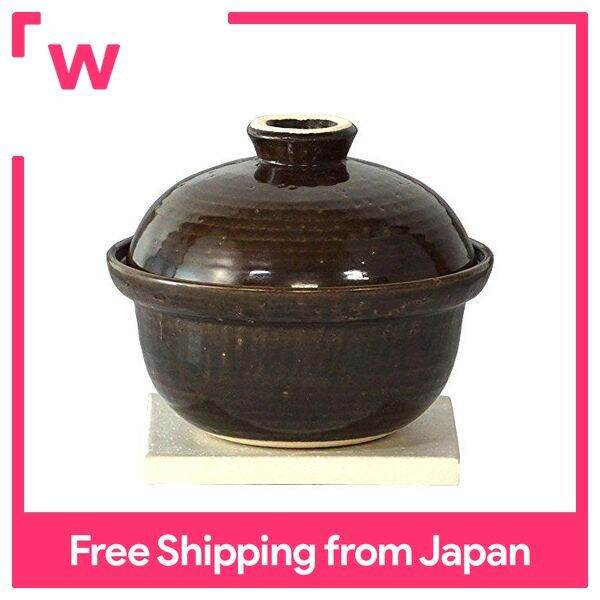 Hasezono Earthenware Pot Smoked Ibushigin Mini 18.5 cm Black Iga Ware