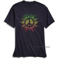 Vintage Men T Rasta Peace Sign Tshirts Faddish Pure Adult Tee Shirts Leisure