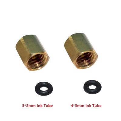 20pcs Copper Screw Nut Rubber Ring For DX4 DX5 DX7 DX11 XP600 Print Head Ink Damper Connect To 3x2mm 4x3mm Ink Tube