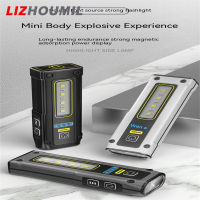 LIZHOUMIL ไฟ Led ไฟฉายจิ๋วมัลติฟังก์ชั่น5W,ไฟ Led แสดงผลพลังงานอัจฉริยะพร้อมแม่เหล็ก