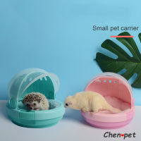 Pink Hamster Travel Cage Small Carrier with Water Feeder for Guinea Pig Hedgehog Bag Ferret Accessories