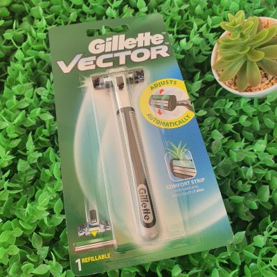 มีดโกนหนวด Gillette Vector ที่โกนหนวดs ยิลเลตต์ เวคเตอร์ ด้าม พร้อมใบมีด 1 ชิ้น