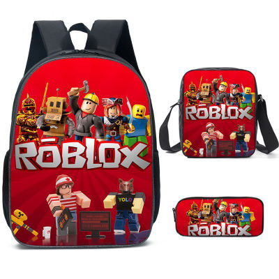 กระเป๋าใส่ดินสอ roblox แบบใหม่ปี2021กระเป๋านักเรียนกระเป๋าเป้สะพายหลังลายการ์ตูนอนิเมะความจุใหญ่น้ำหนักเบาป้องกันกระดูกสันหลังสำหรับนักเรียนประถม